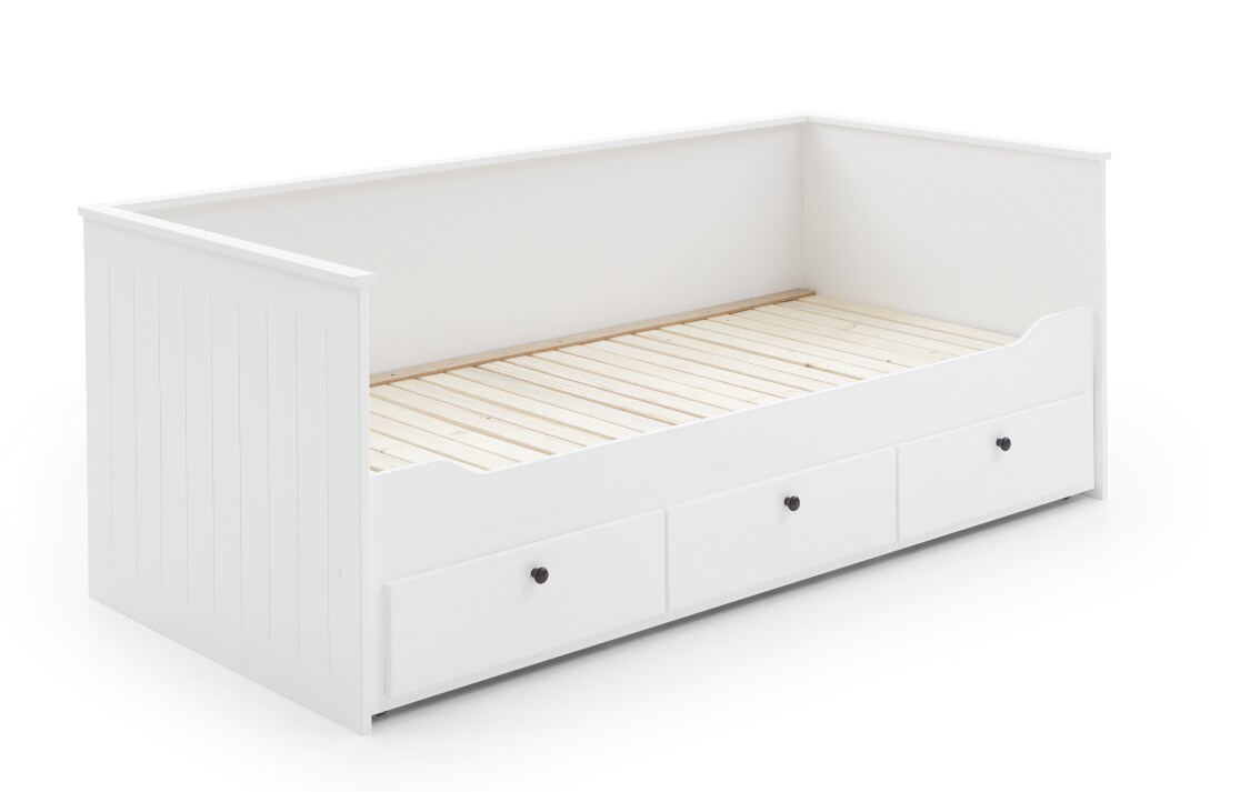 Relita - Funktionsbett KIRA 90/180x200 inkl. Lattenrost und 3 Schubladen MDF weiß