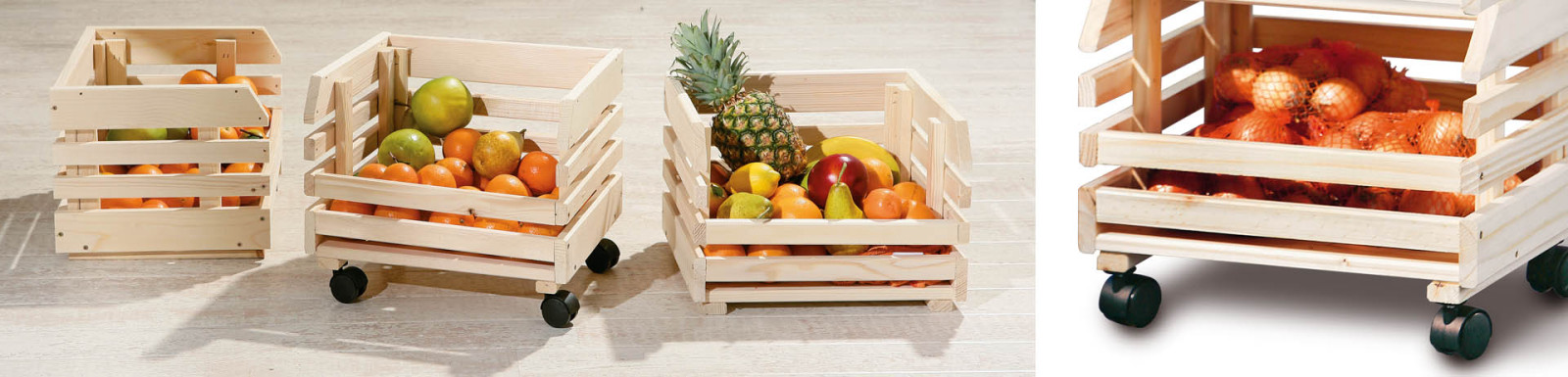 Küchenwagen FRUITS - Massivholz - 80 cm