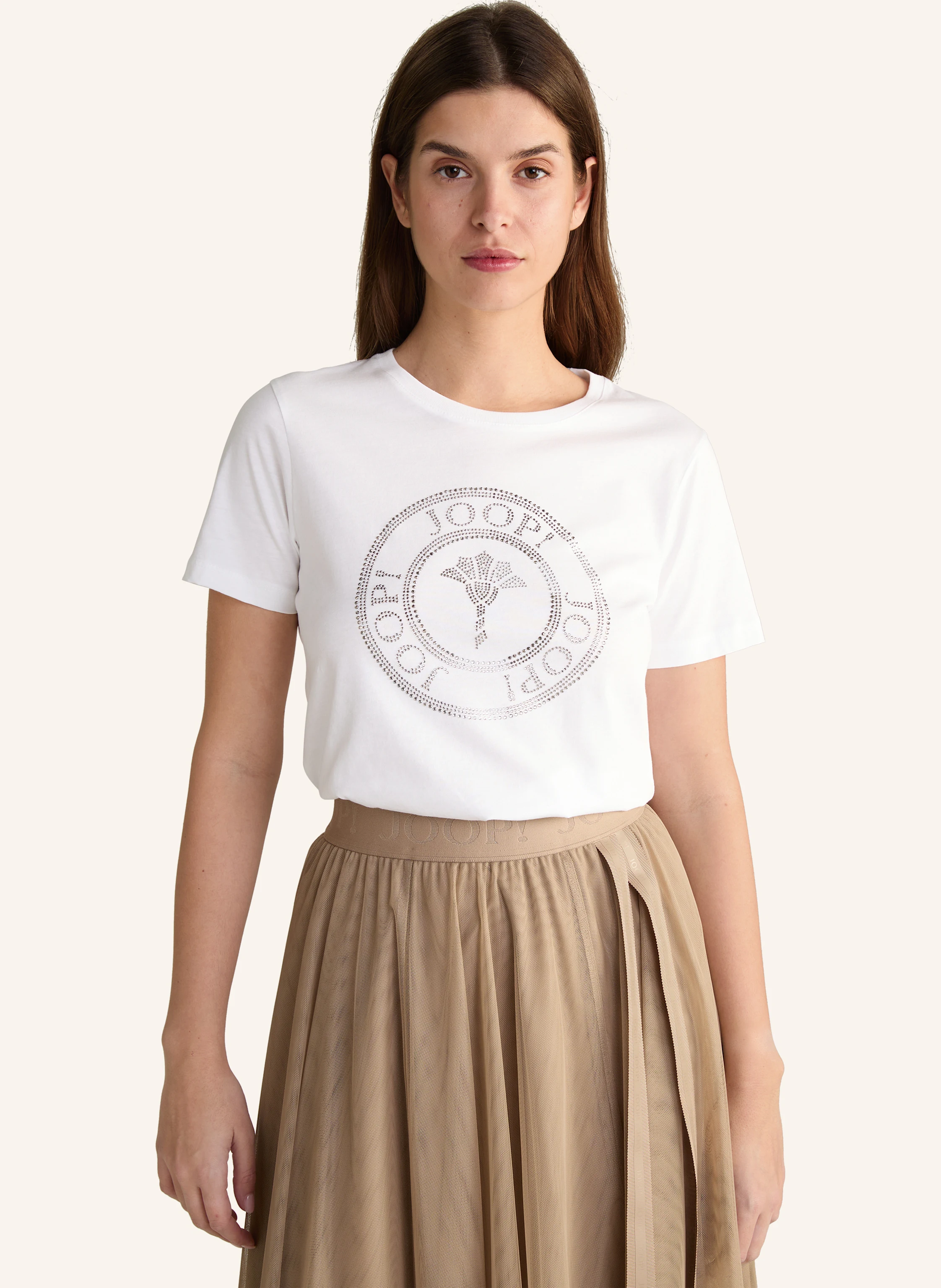JOOP! T-Shirt mit Schmucksteinen