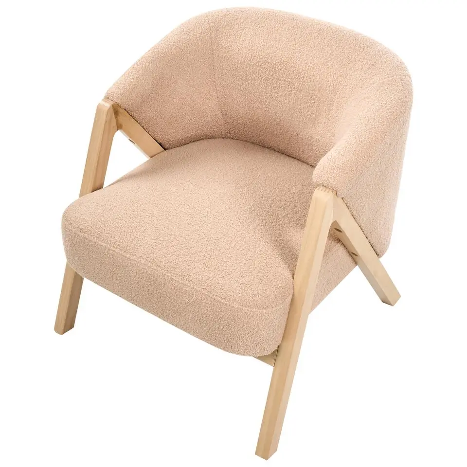 SKEI - Fauteuil - Beige - Bouclé