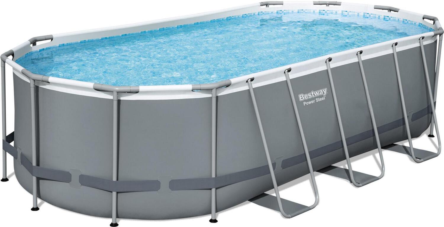 Bestway frame zwembad Power Steel met pomp ovaal 549 x 274 x 122 cm