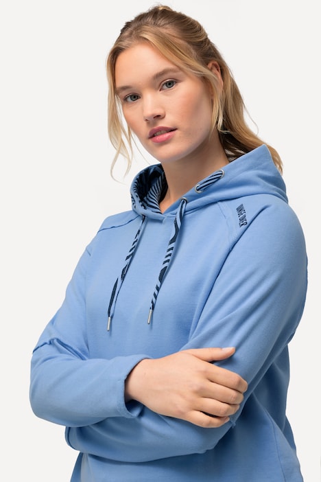 Loungewear-Hoodie, Kapuze, Rollkanten, Langarm
