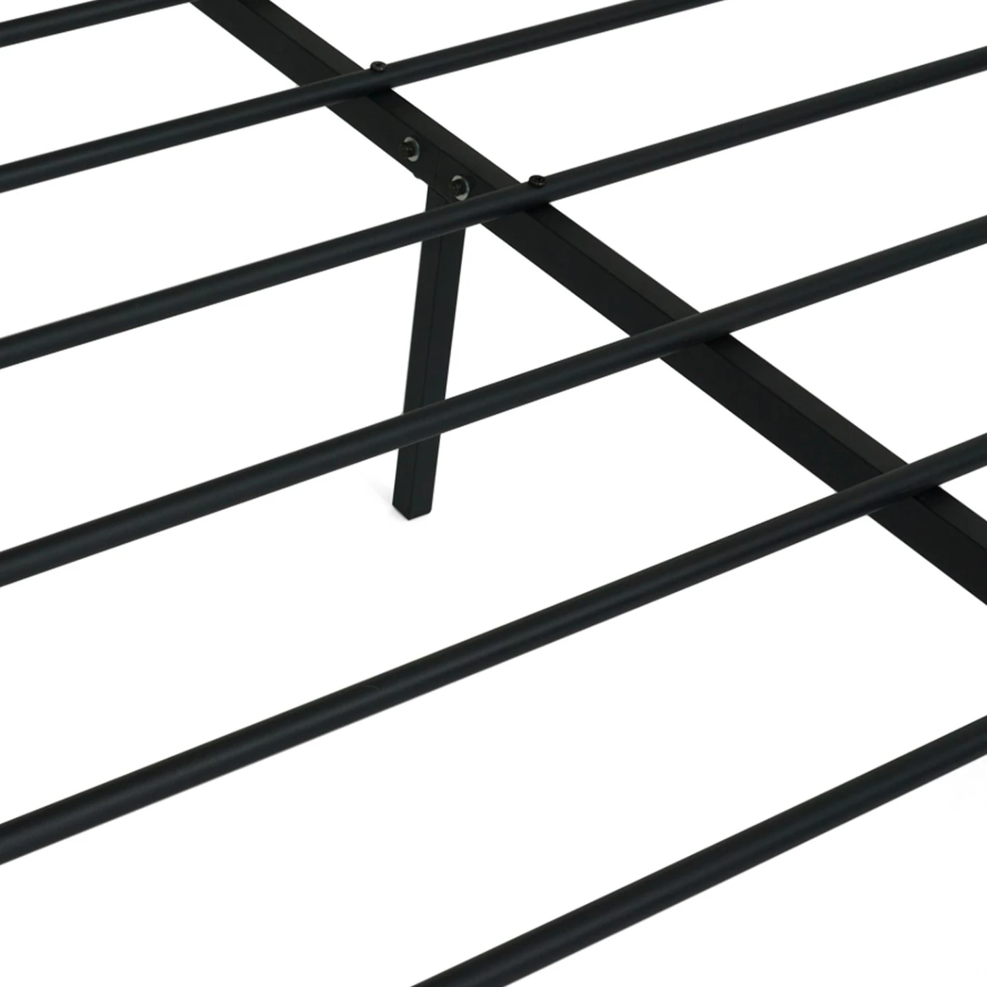 Lit double TAMPA avec tête de lit et sommier en métal 140 x 190 cm noir
