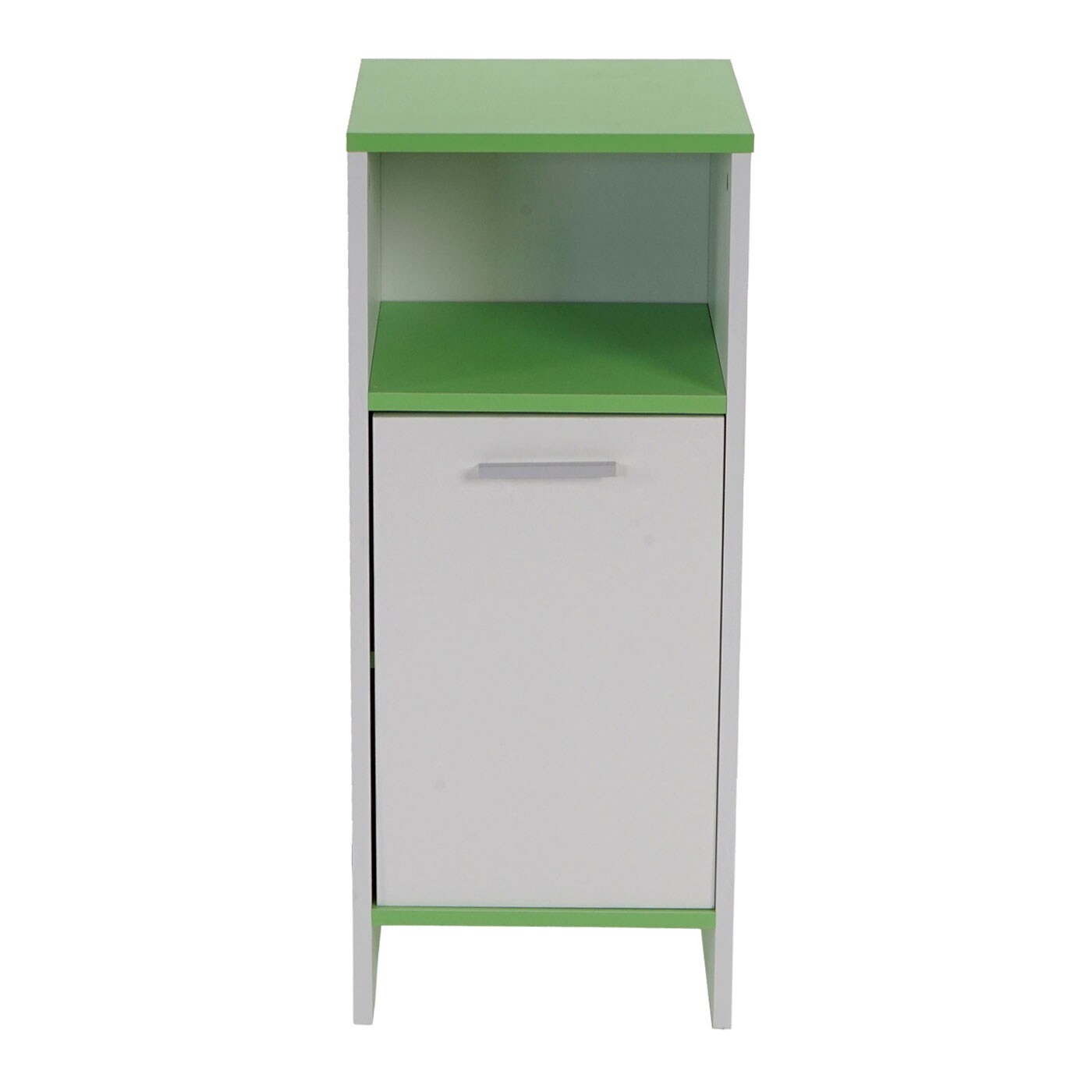 Kommode Lucca, Badezimmerkommode Badschrank, 82x32x28cm weiß, Böden grün
