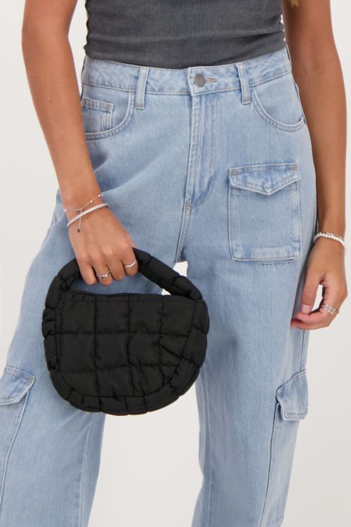 Zwarte puffer handtas