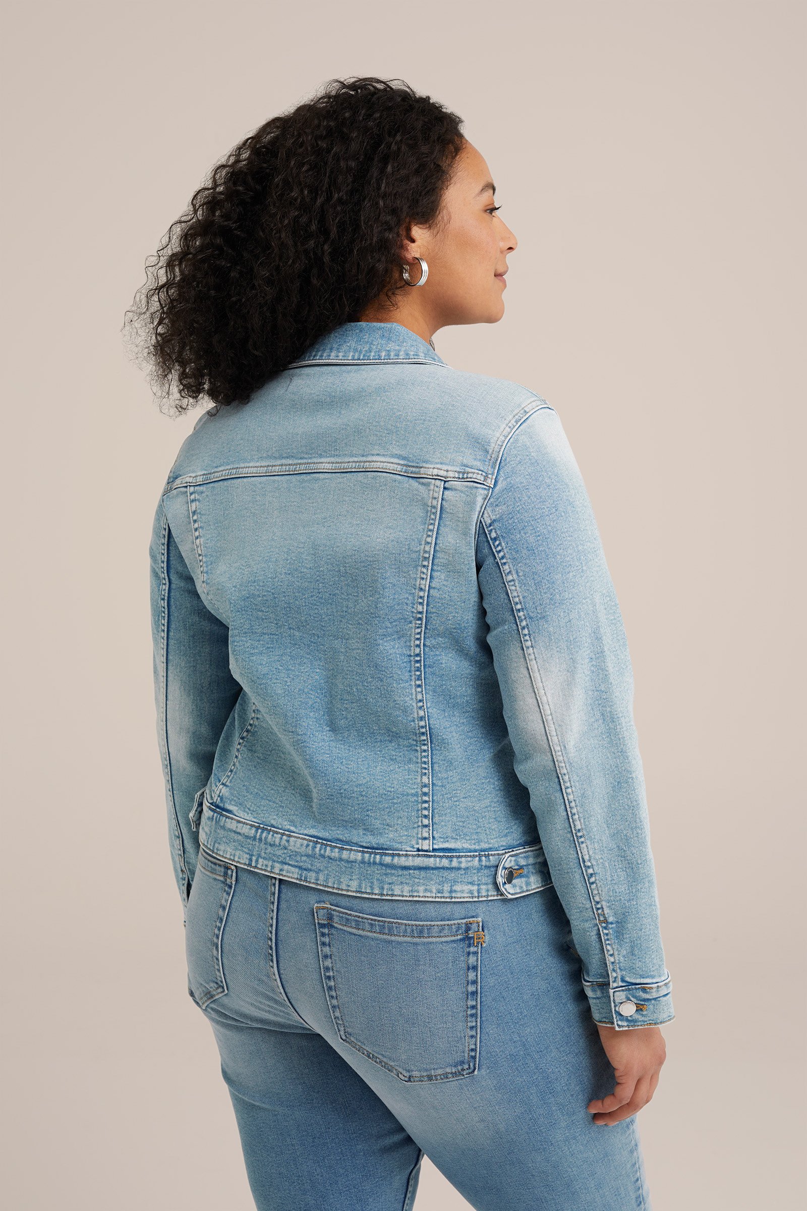 denim jack met comfortstretch - Curve Blue Ridge Blauw