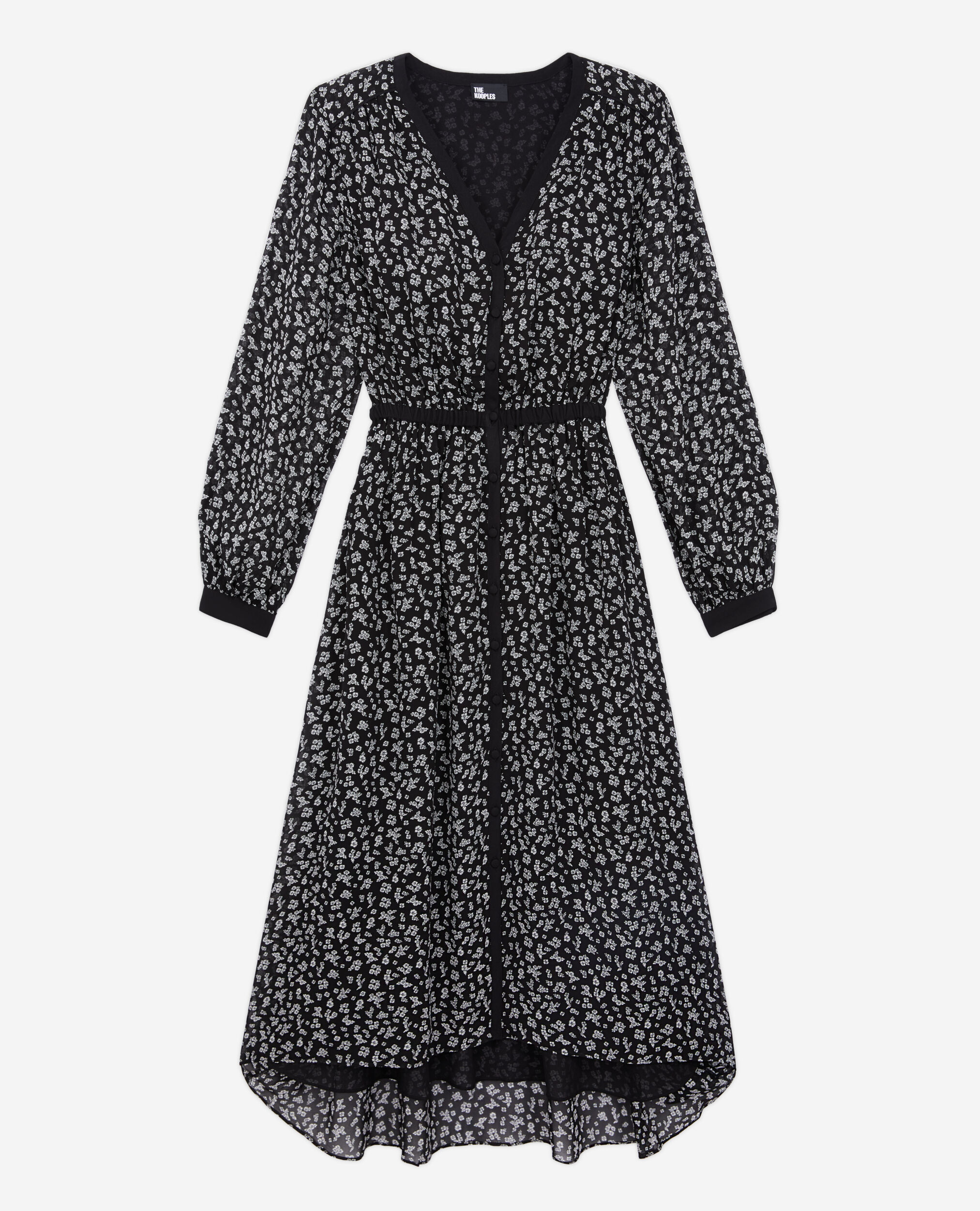 Robe longue imprimée avec boutonnage