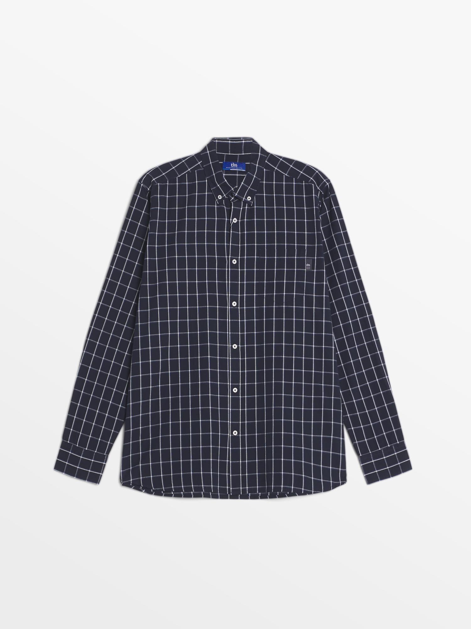 Chemise Homme A Carreaux Marine