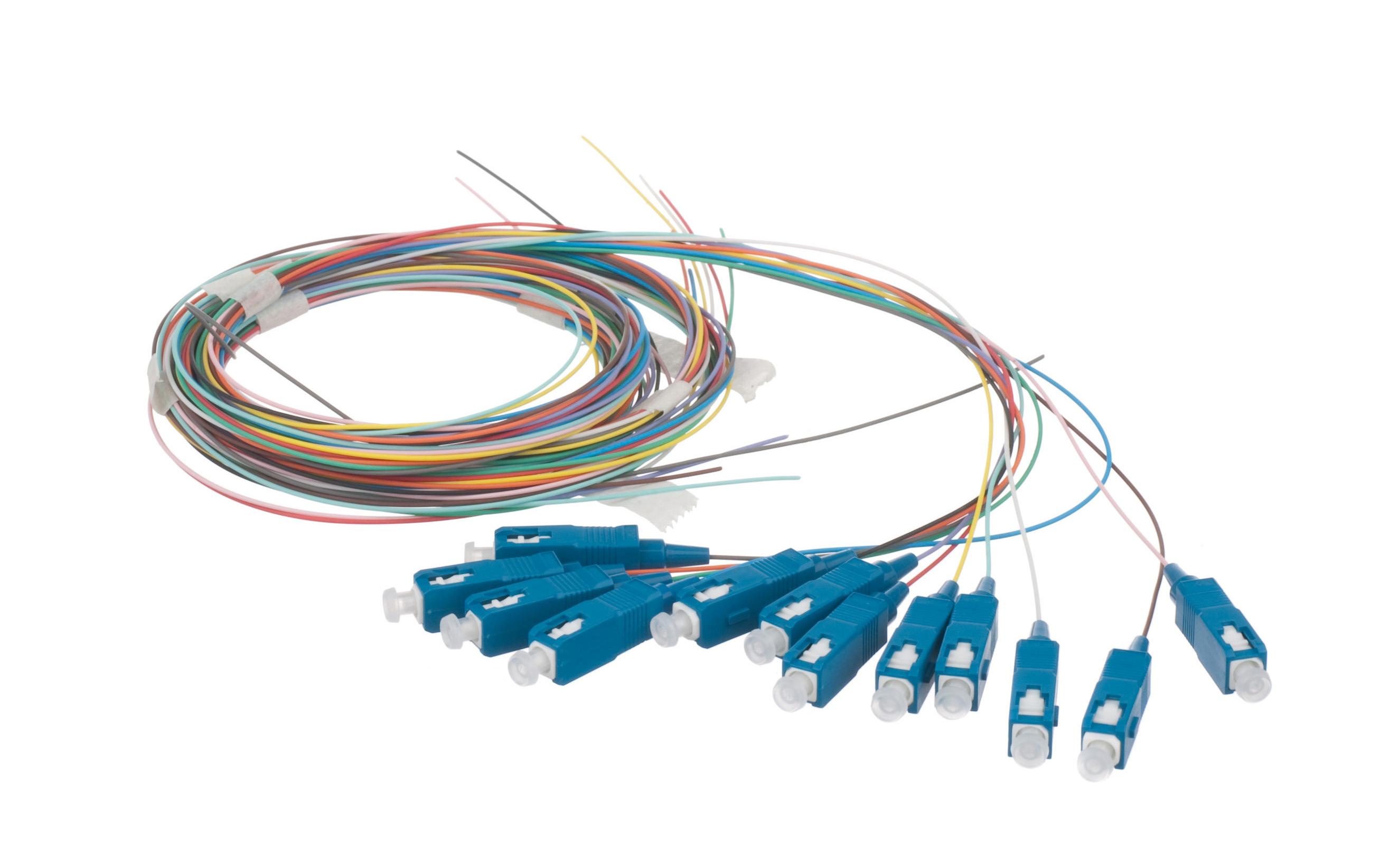 Faserpigtail SC, SM, OS2, 2m 12 StückFaserpigtail mit SC-Stecker