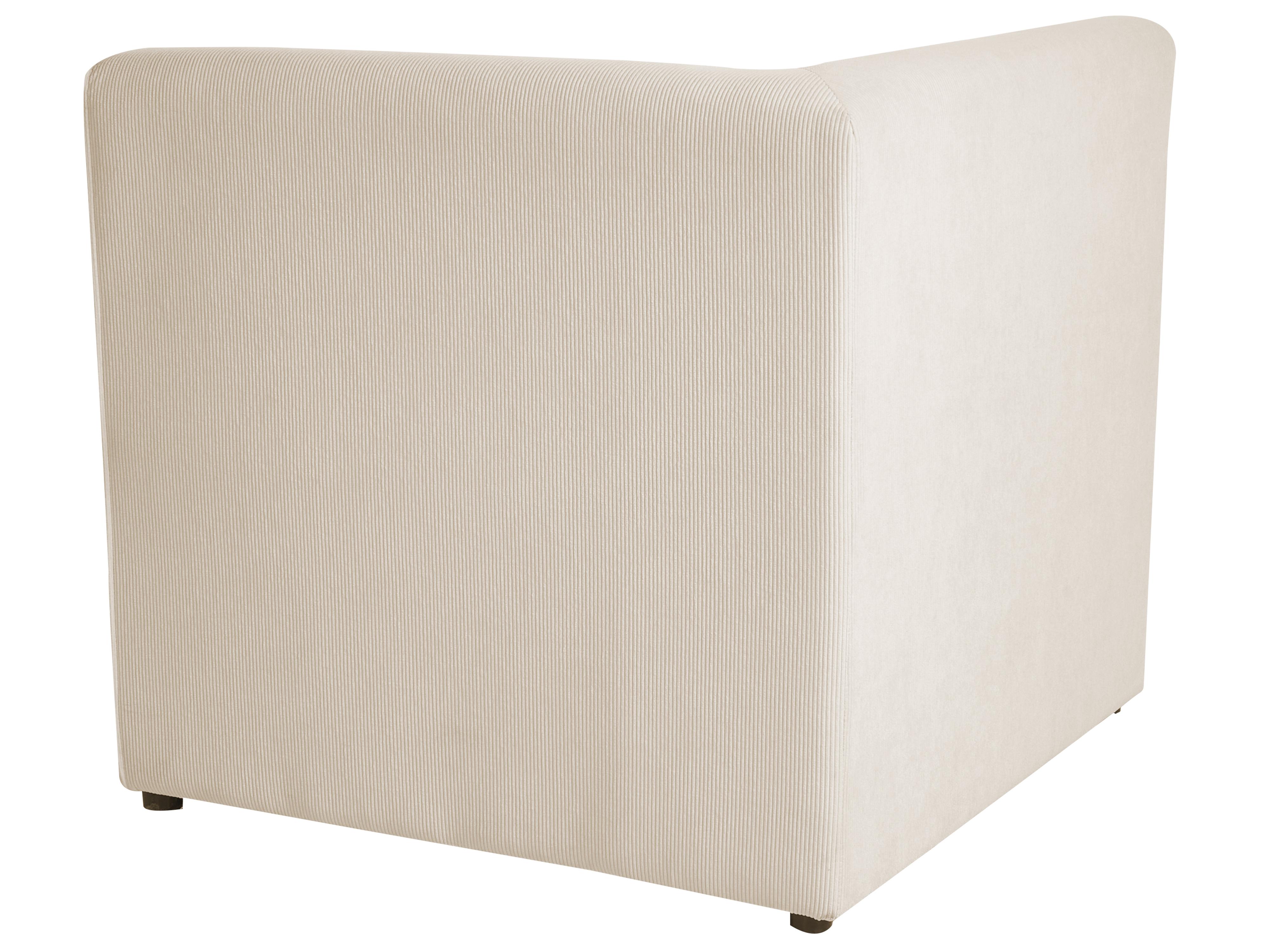Modulaire hoekbank 4-zits LEMVIG Corduroy Lichtbeige met ottomaan rechtszijdig
