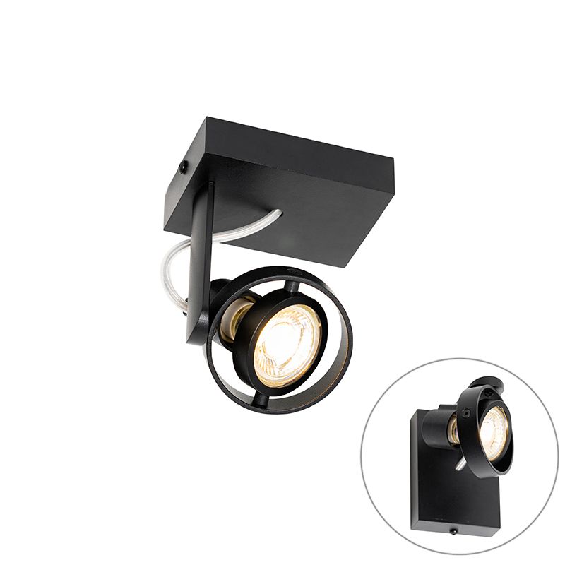Moderne plafondspot zwart draai- en kantelbaar GU10 50mm - Master