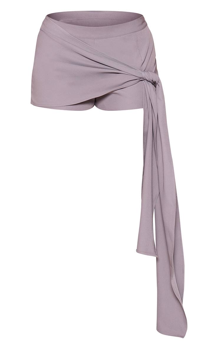 Gris Mini-jupe Portefeuille Ajustée Shape En Ensemble Coordonné