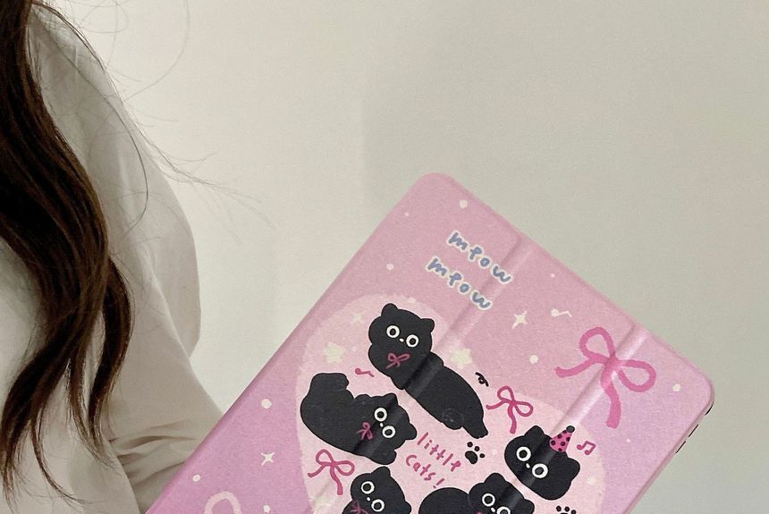 Vachie - Kat gespiegeld iPad-hoesje