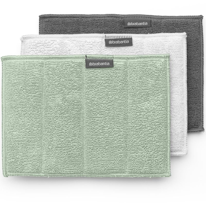 Brabantia Microfasertücher, 3 Stück, grau/hellgrün/weiss