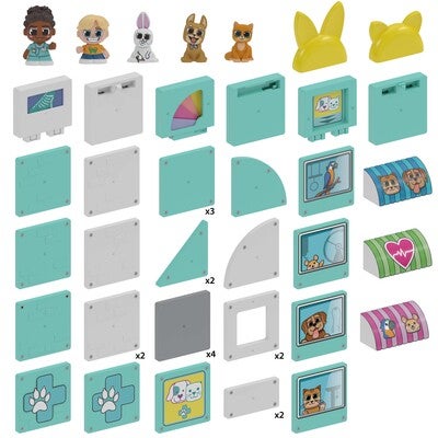 Bluey Tile Town Pet Clinic Magnetsett 48 Brikker