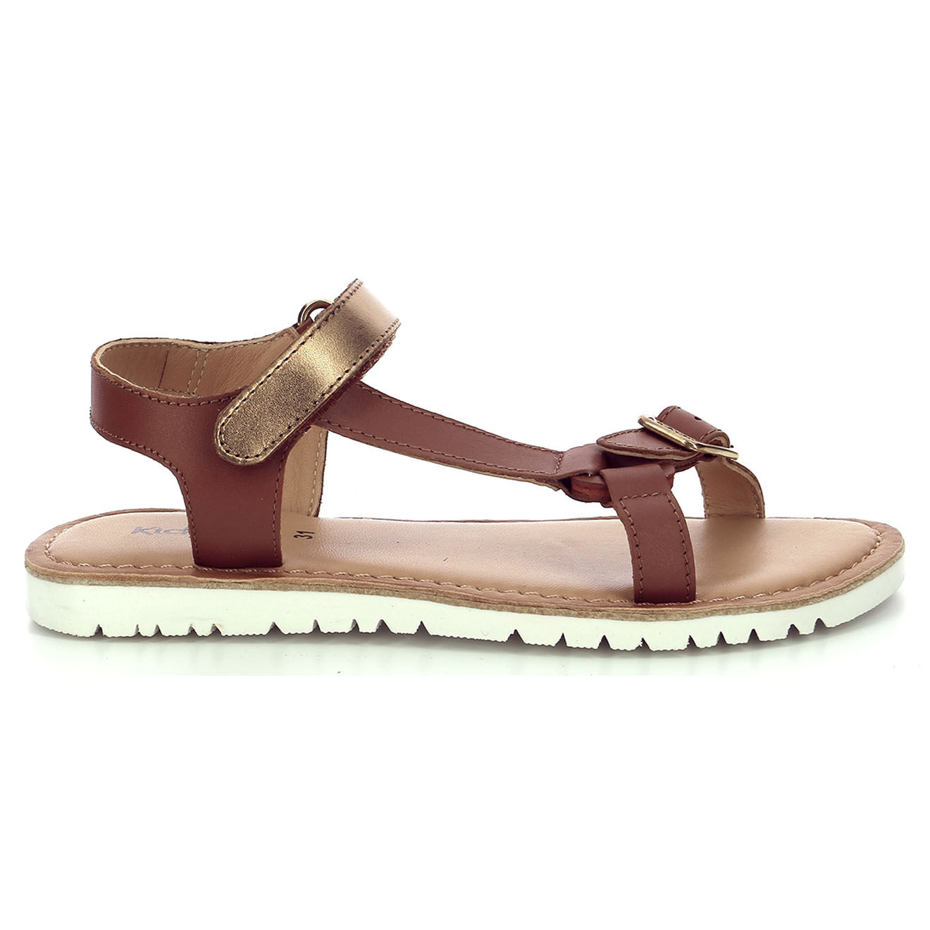 Kickers Sandales en Cuir Braska camel