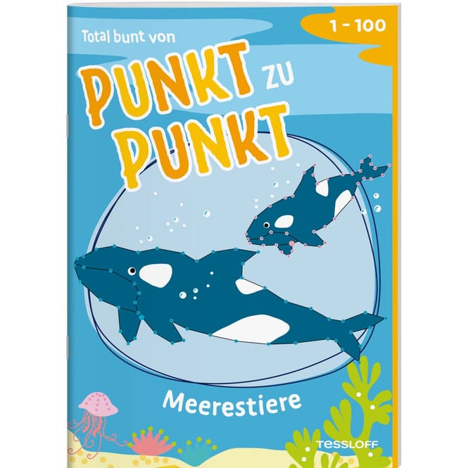 Total bunt von Punkt zu Punkt - Meerestiere - 1-100
