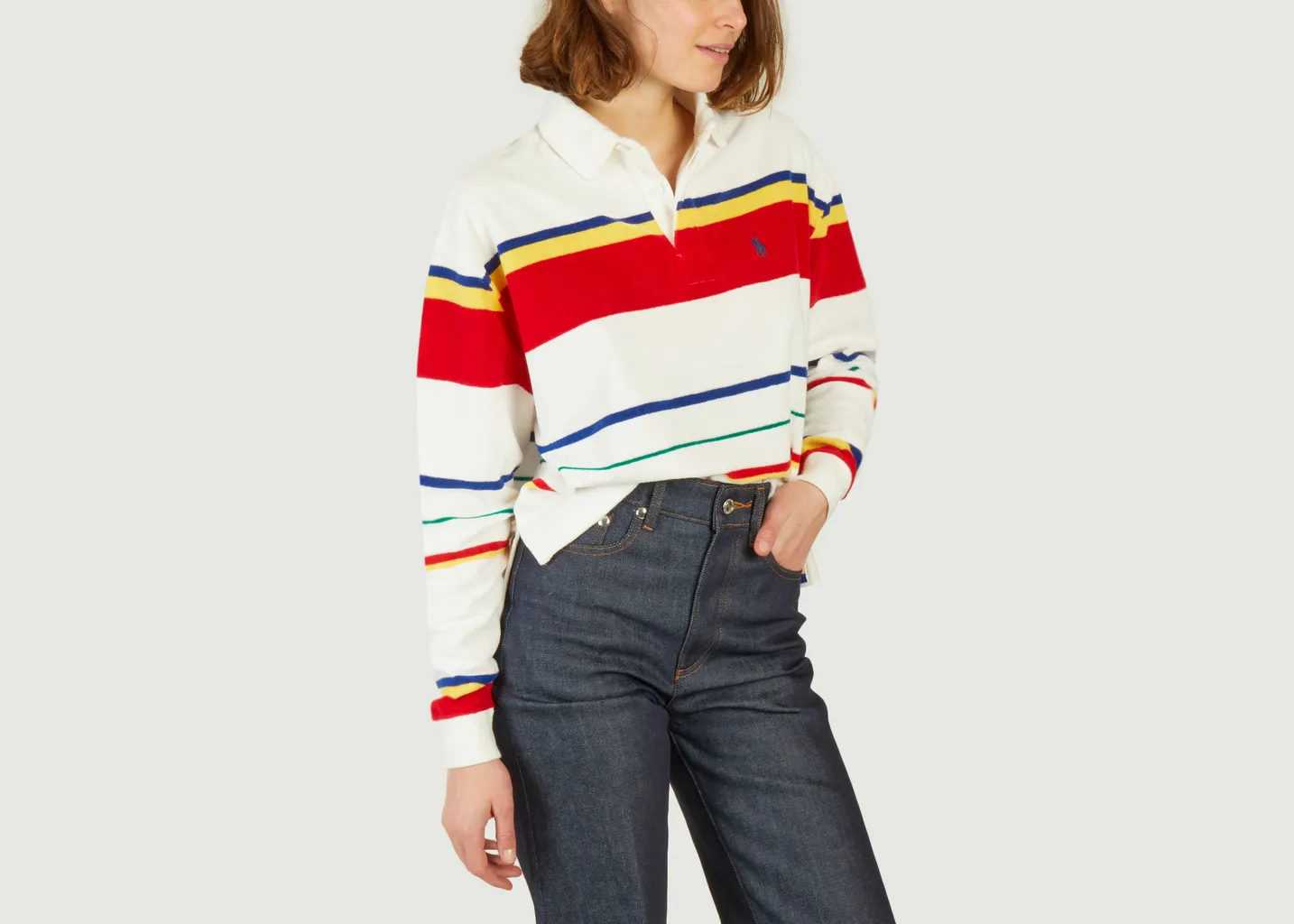 Chemise De Rugby Rayée En Coton Éponge Polo Ralph Lauren