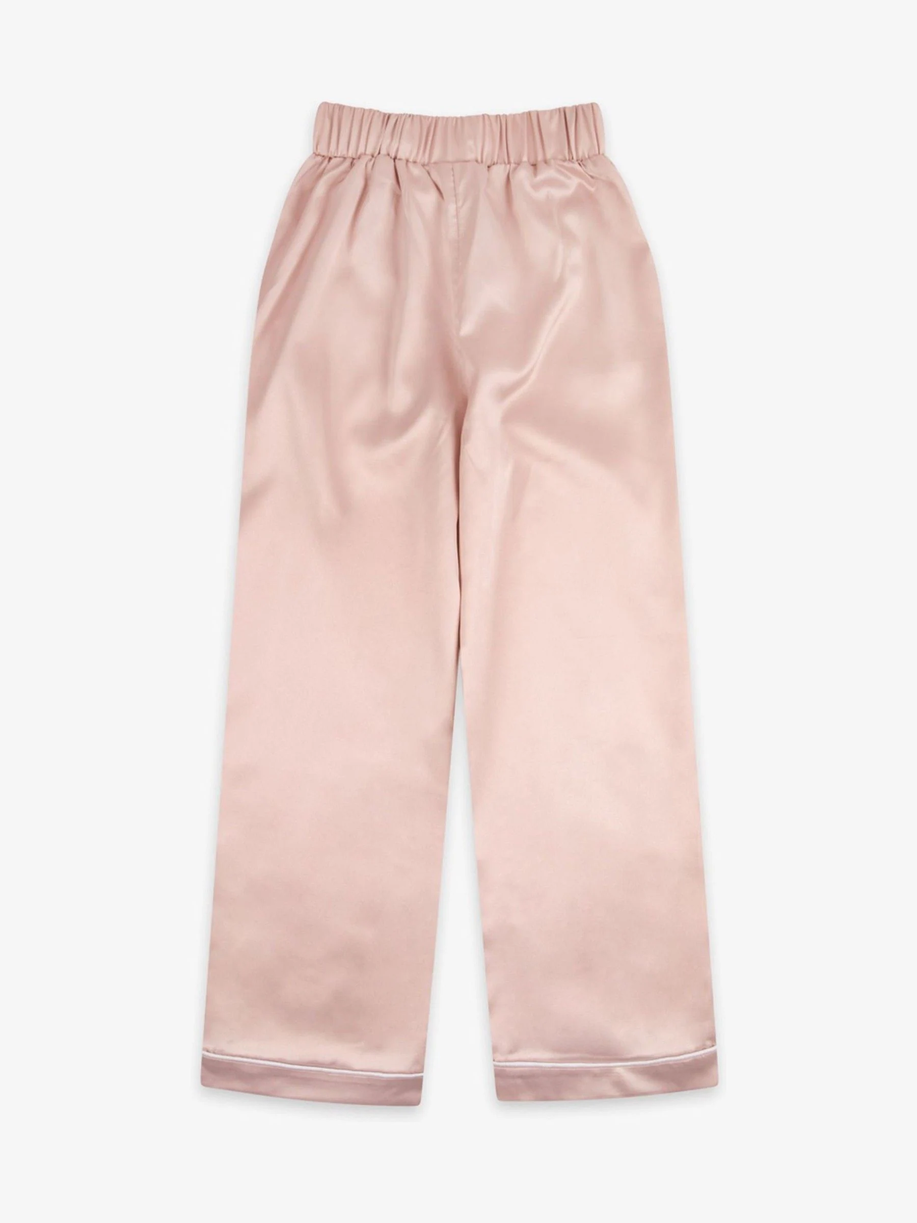 Roze - The Little Tailor Satijnen Kinder Kerstmis Pyjama's met Knoopsluiting
