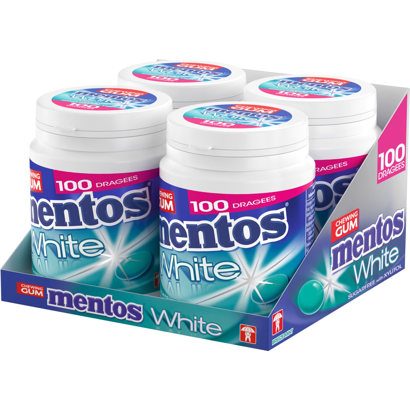 Mentos Gum White Breeze Mint 4 x 150 g