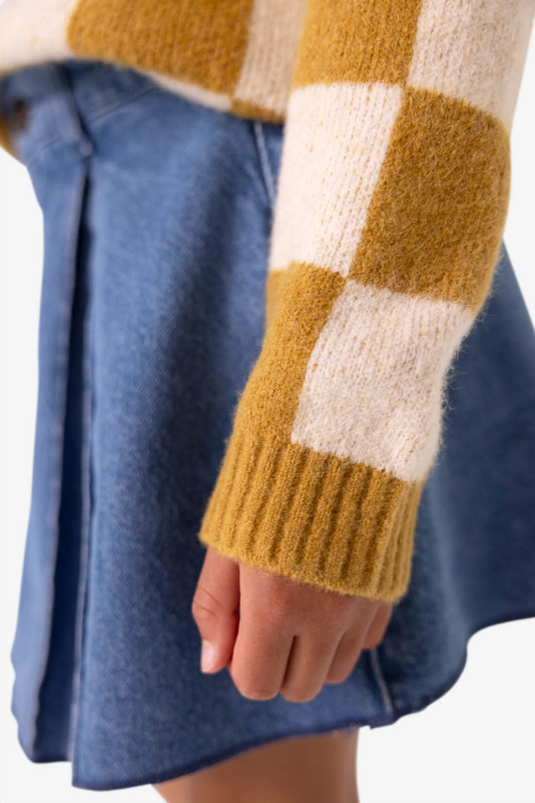 Denim rok met plooien