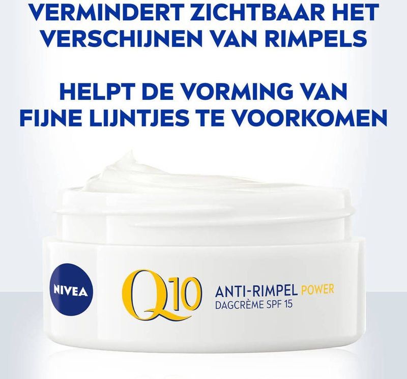 NIVEA Q10 Power Anti-Rimpel Dagcrème Gezicht - SPF 15 - Alle huidtypen - Crème Met Q10 en creatine - 50 ml