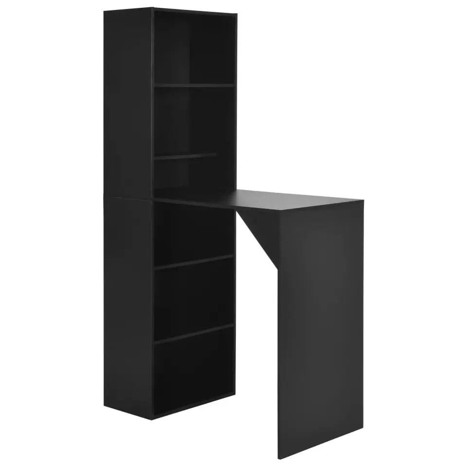 vidaXL - Bartafel - Zwart - Bewerkt hout