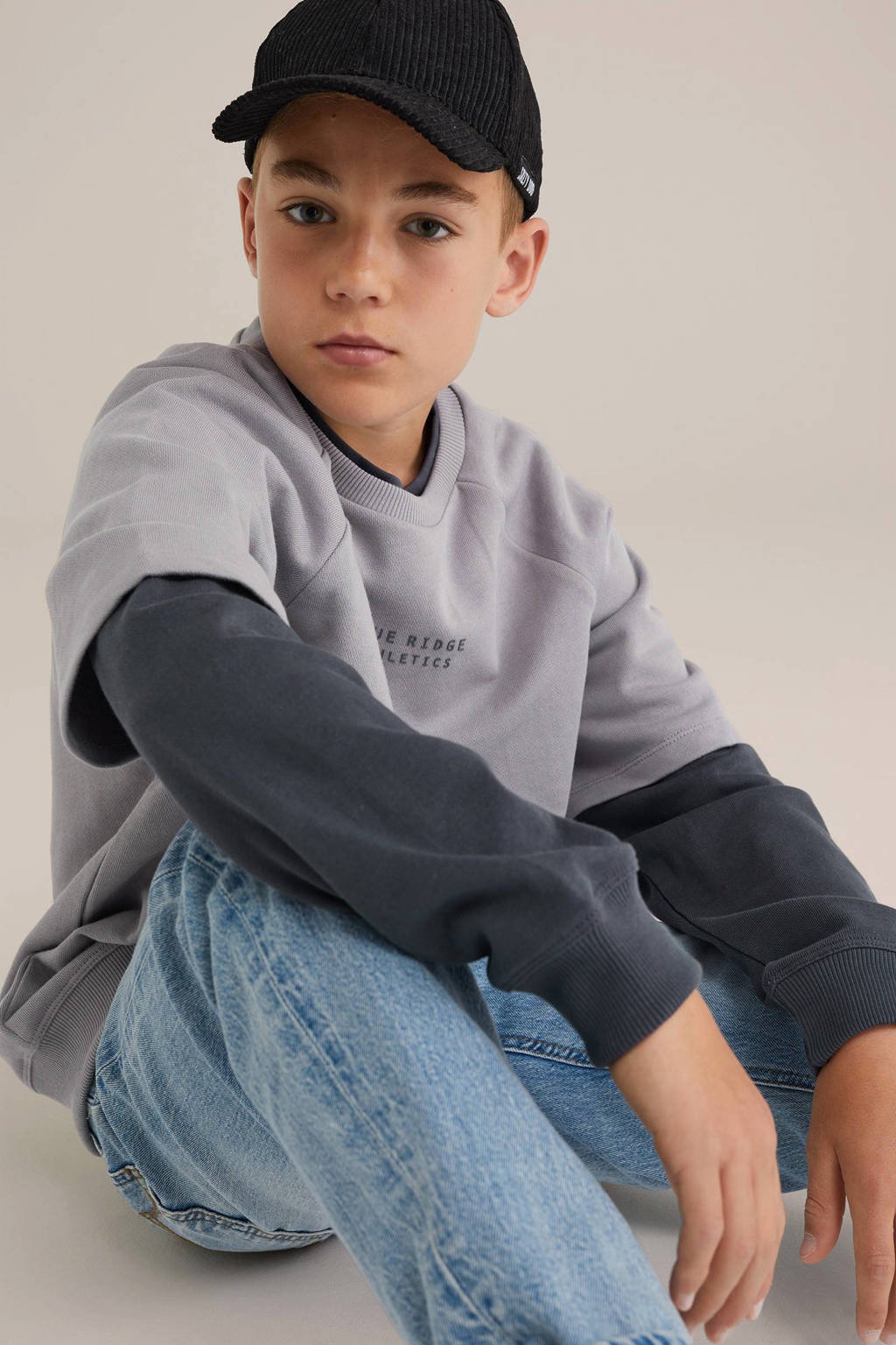 WE Fashion Blue Ridge sweater grijs