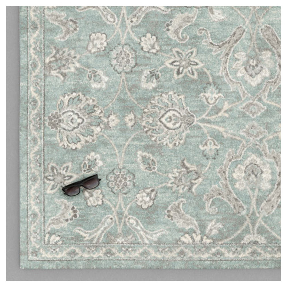 Tapis à motif floral oriental - nora - bleu - 200 x 290 cm