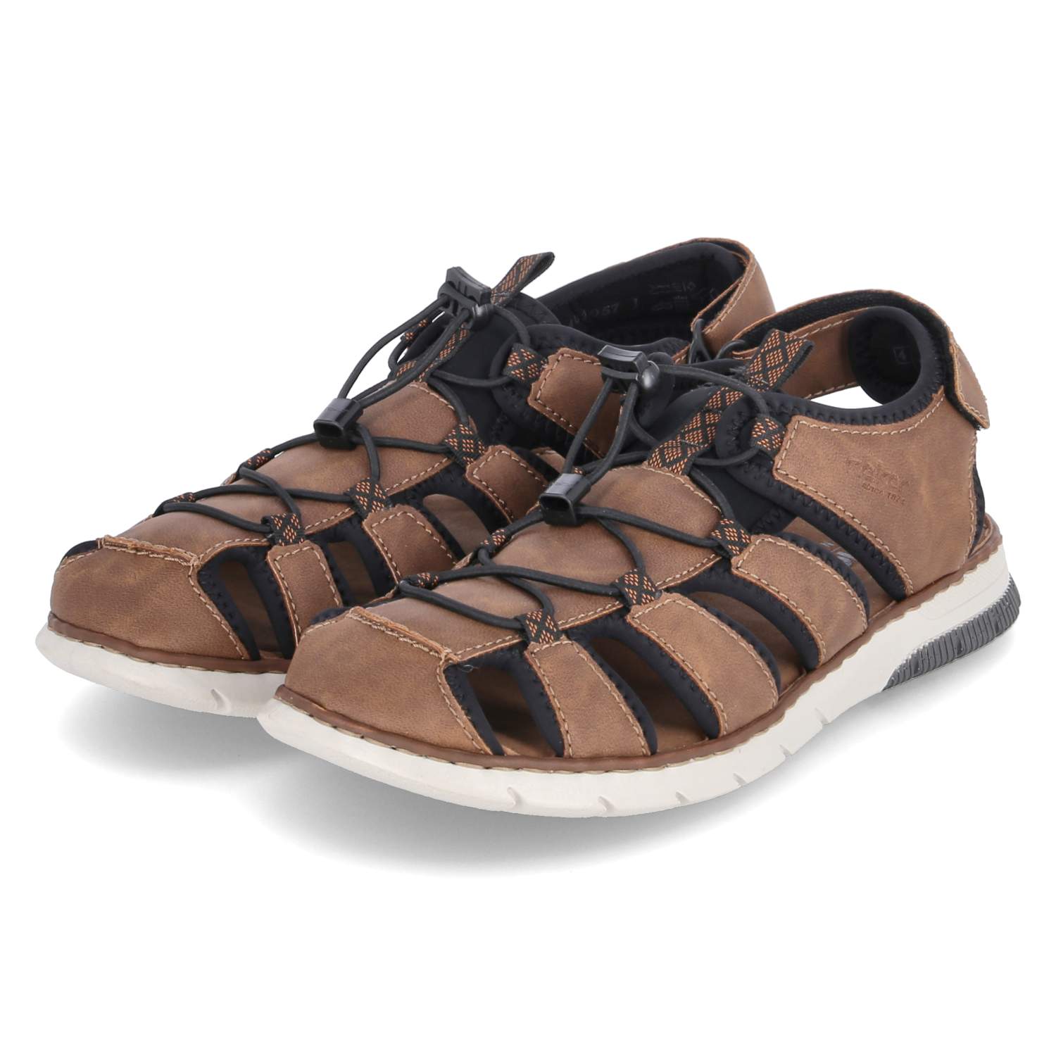 Rieker Sandalen  - schwarz/schwarz/mandel