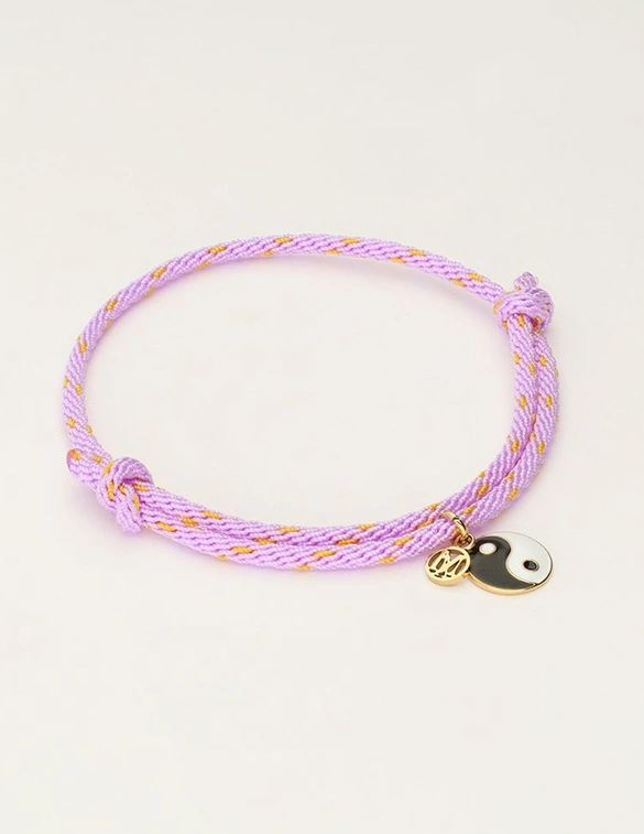 My Jewellery Armband cord lila yingyang MJ10202