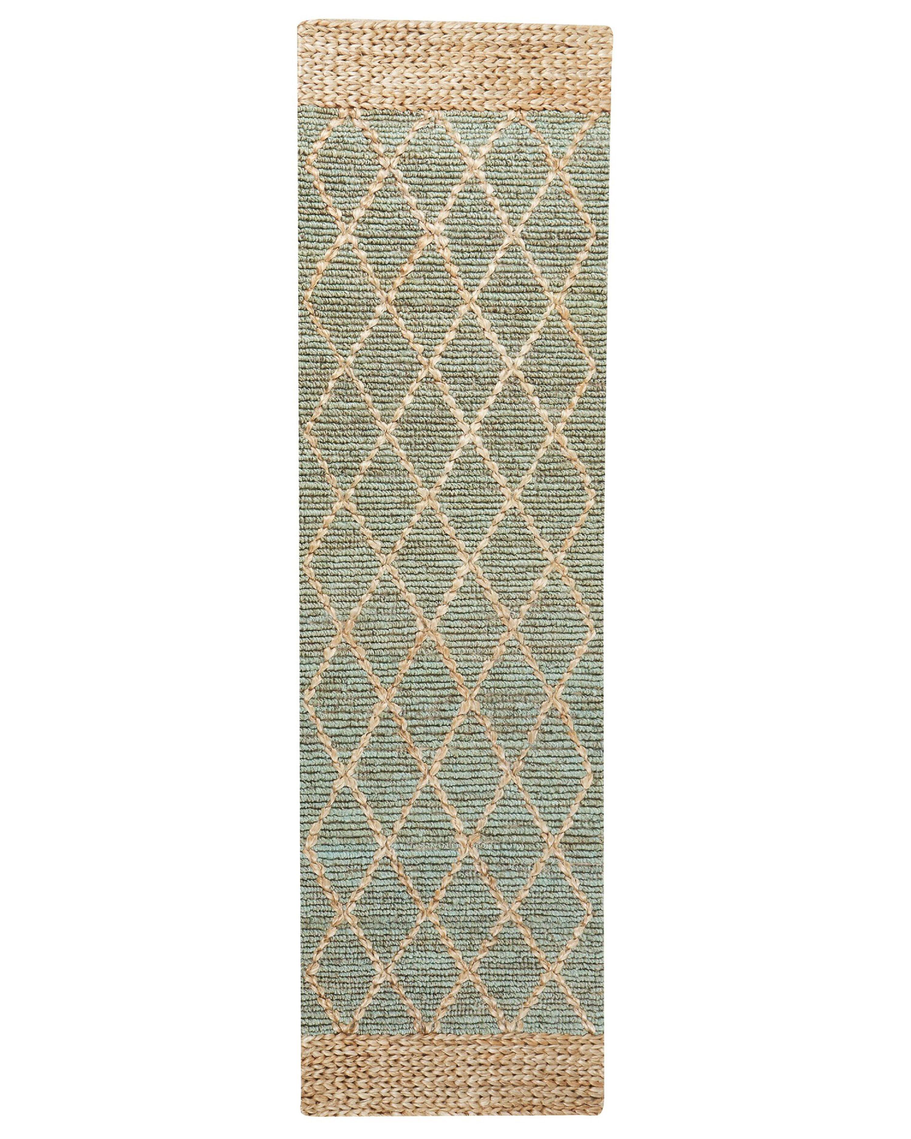 Vloerkleed TELLIKAYA Groen 80 x 300 cm Jute