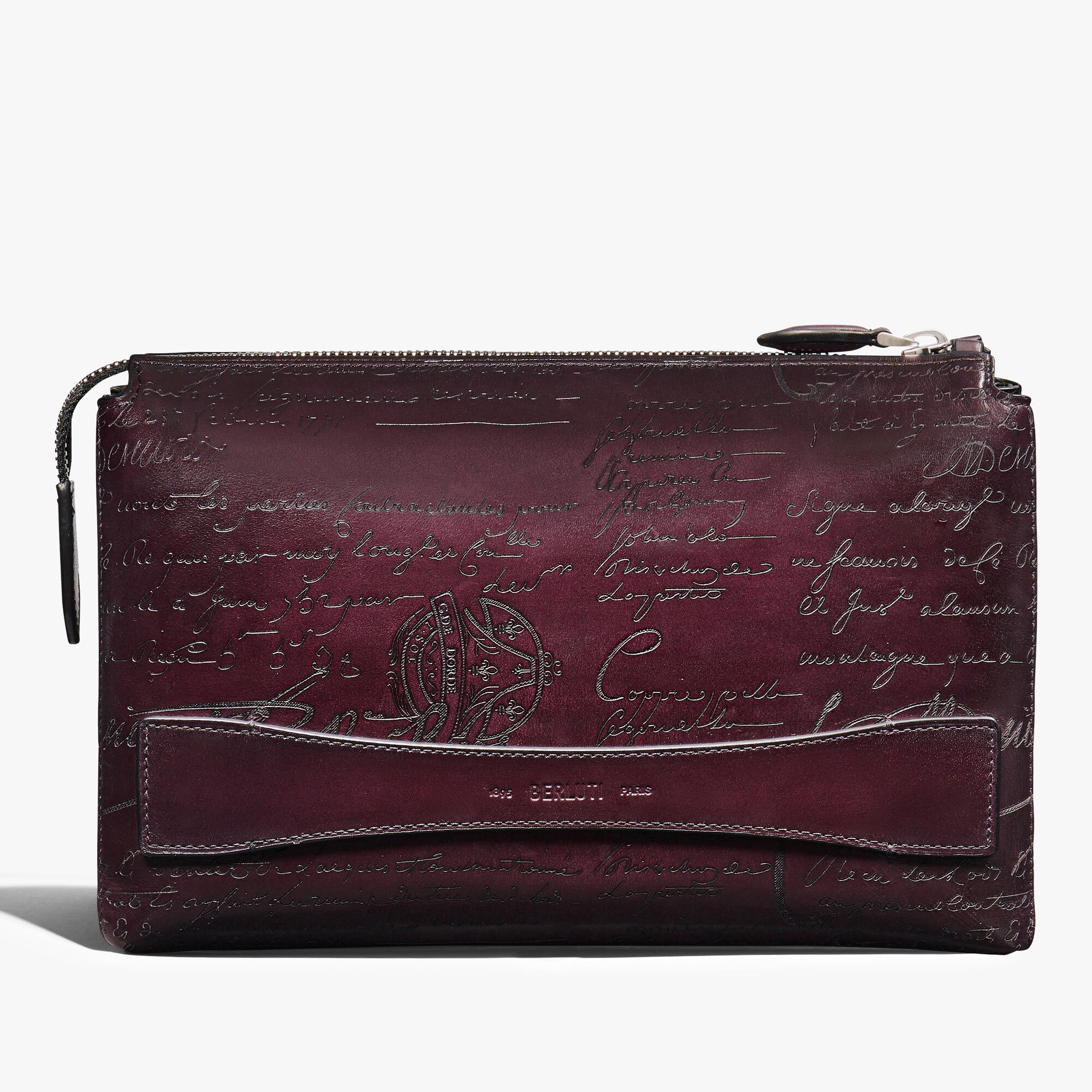 Pochette Zippee Tersio En Cuir Scritto
