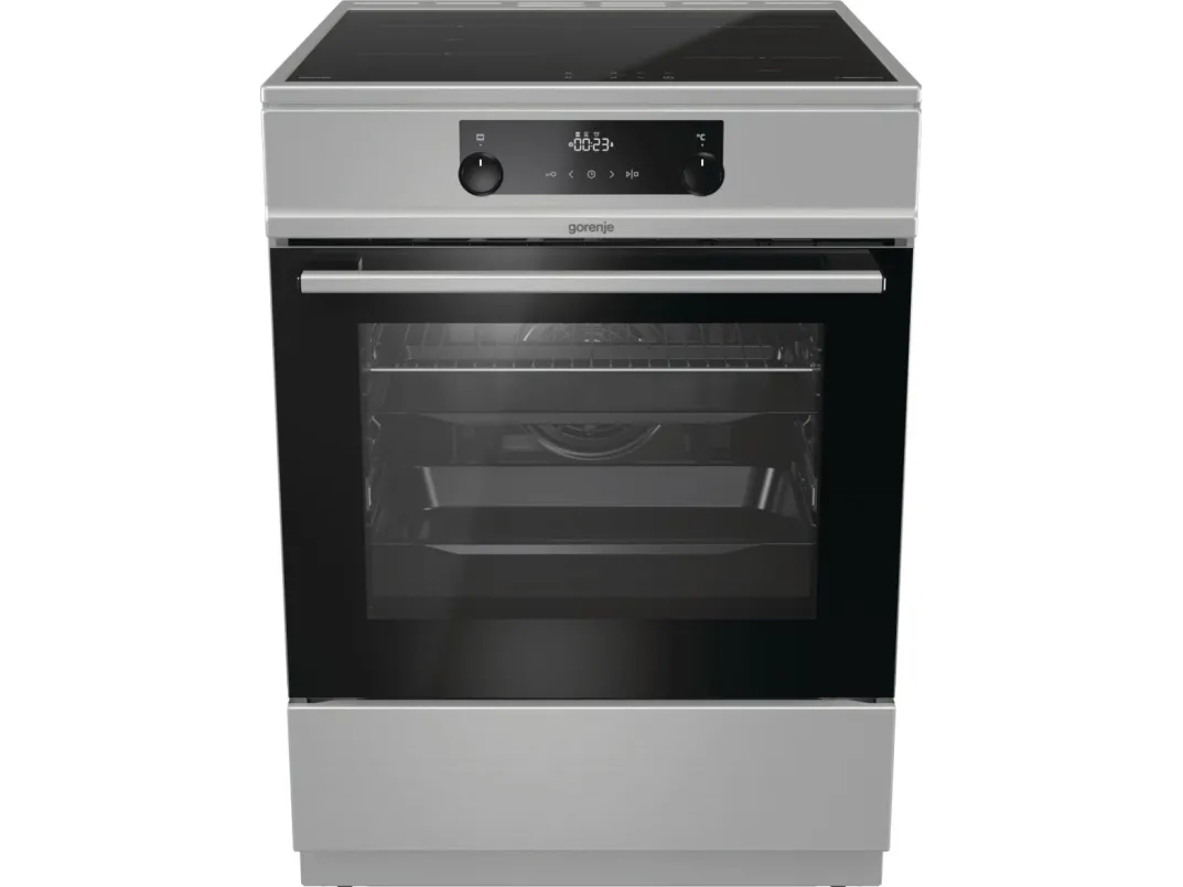 Gorenje EIT6355XPD, Fritstående komfur, Rustfrit stål, Dreje, Berøring, Rustfrit stål, Rustfrit stål, Top forside