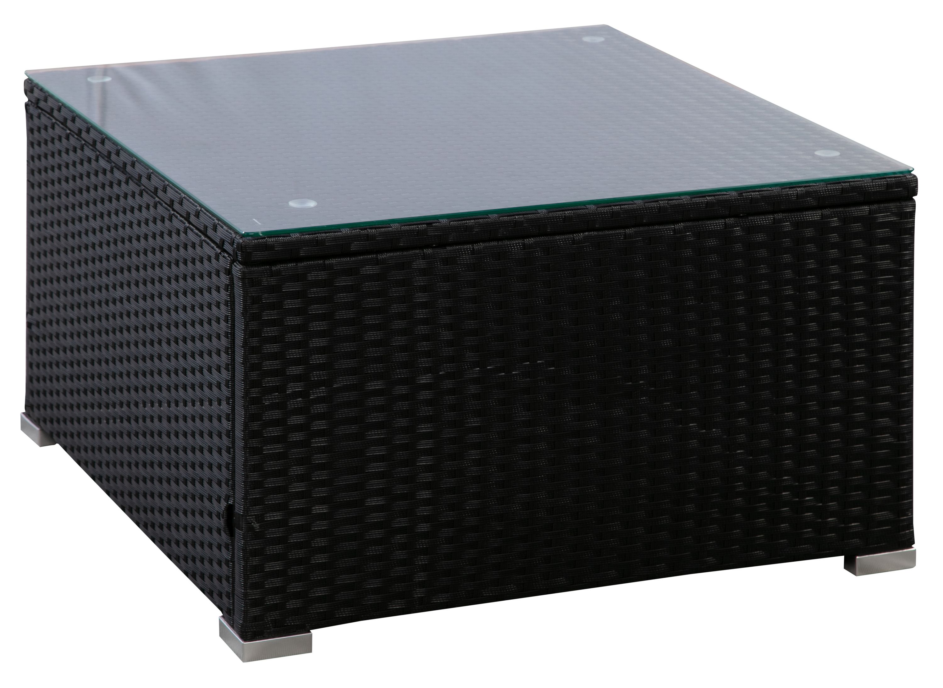 Rattanlounge FARO schwarz/beige