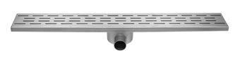 Easy Drain Fixt douchegoot enkele plaat m. sifon m. zijuitloop 50mm 9.8x100cm RVS