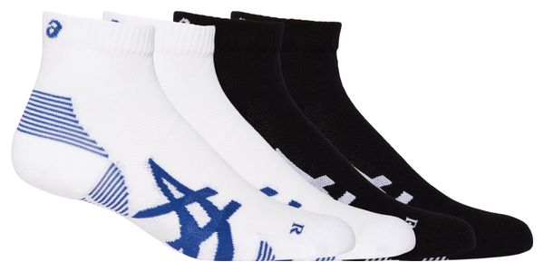 2 Paires de Chaussettes Asics Cushion Run Quarter Blanc/Noir