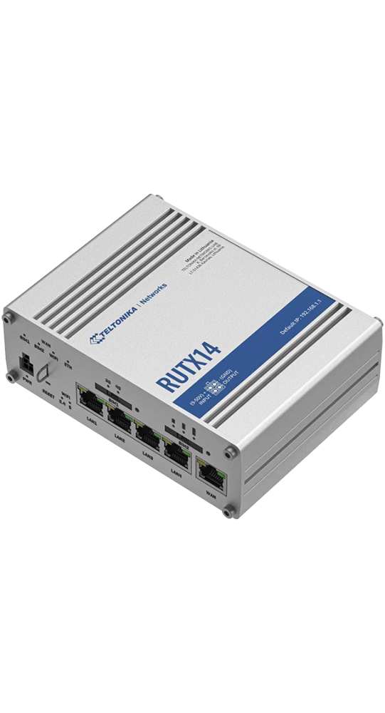 Teltonika DSL/WLAN Module RUTX14 4G LTE CAT12 Industrial Cellular Router Silber