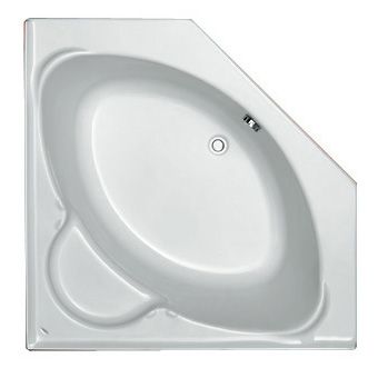 Plieger Contour compact hoekbad acryl vijfhoekig 125x125x42cm met poten wit