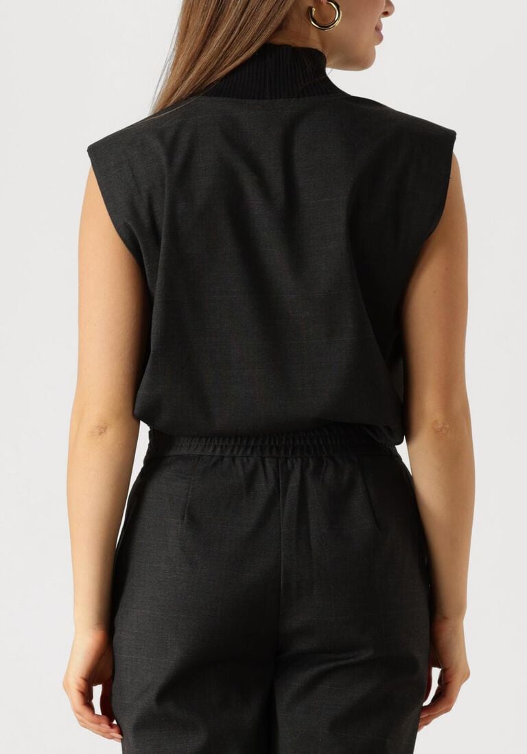 grijze co'couture gilet kaya rib turtleneck vest