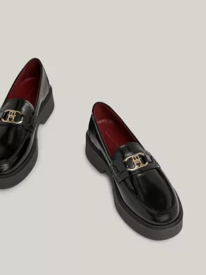 Mocassins plataforma em couro com monograma TH