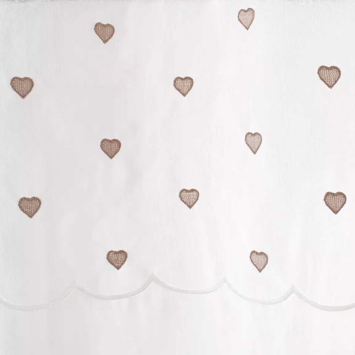 Voilage œillets (140 x 240 cm) Coeurs Beige