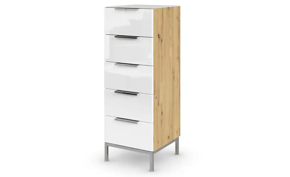Kommode 40 cm verchromt Weiß