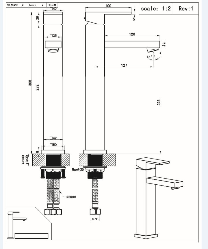 Best Design A-Line wastafelkraan verhoogd chroom