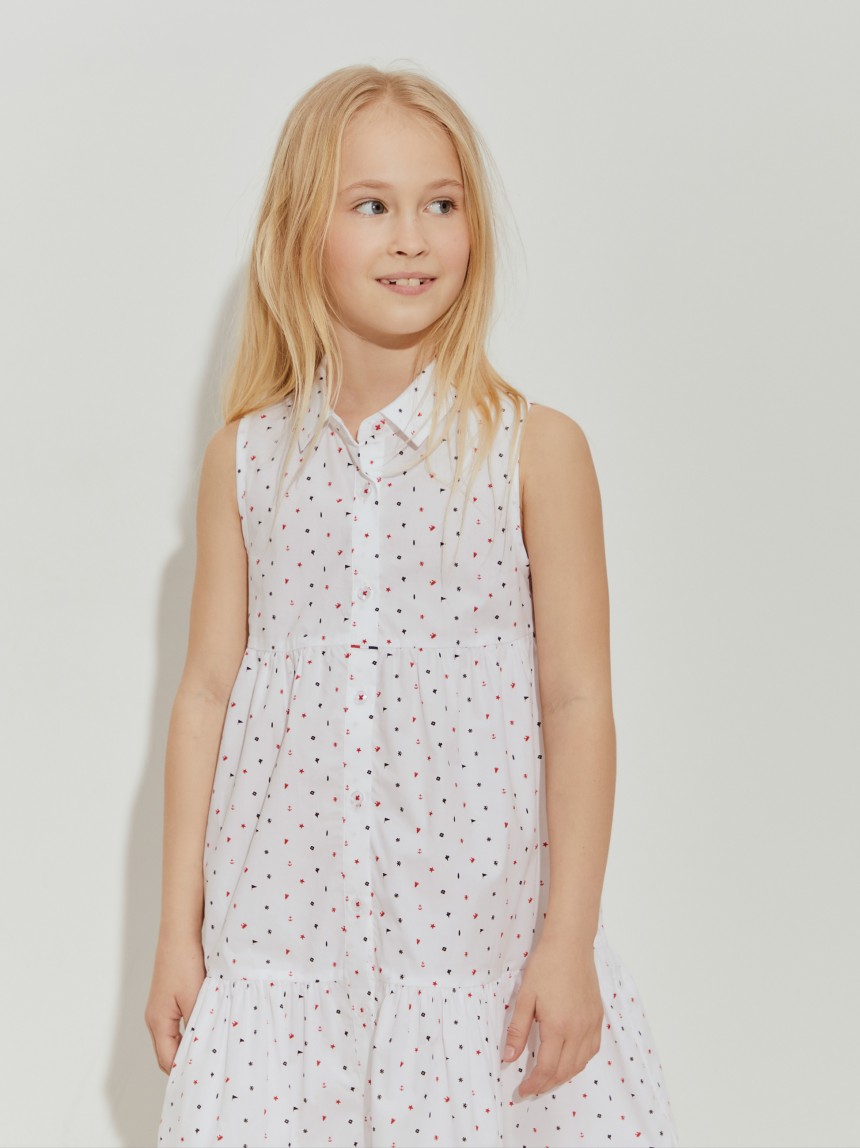 Vestido estampado sem mangas