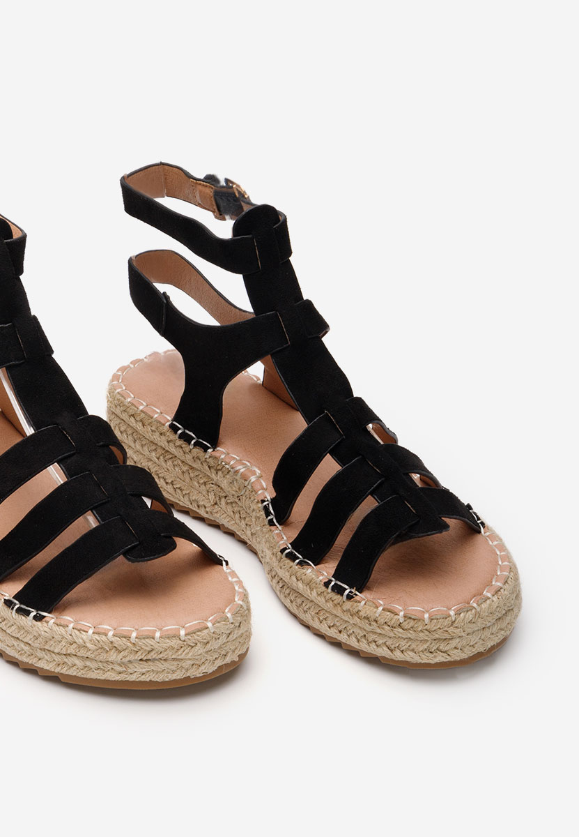 Sandales type espadrilles noirs Sanjana