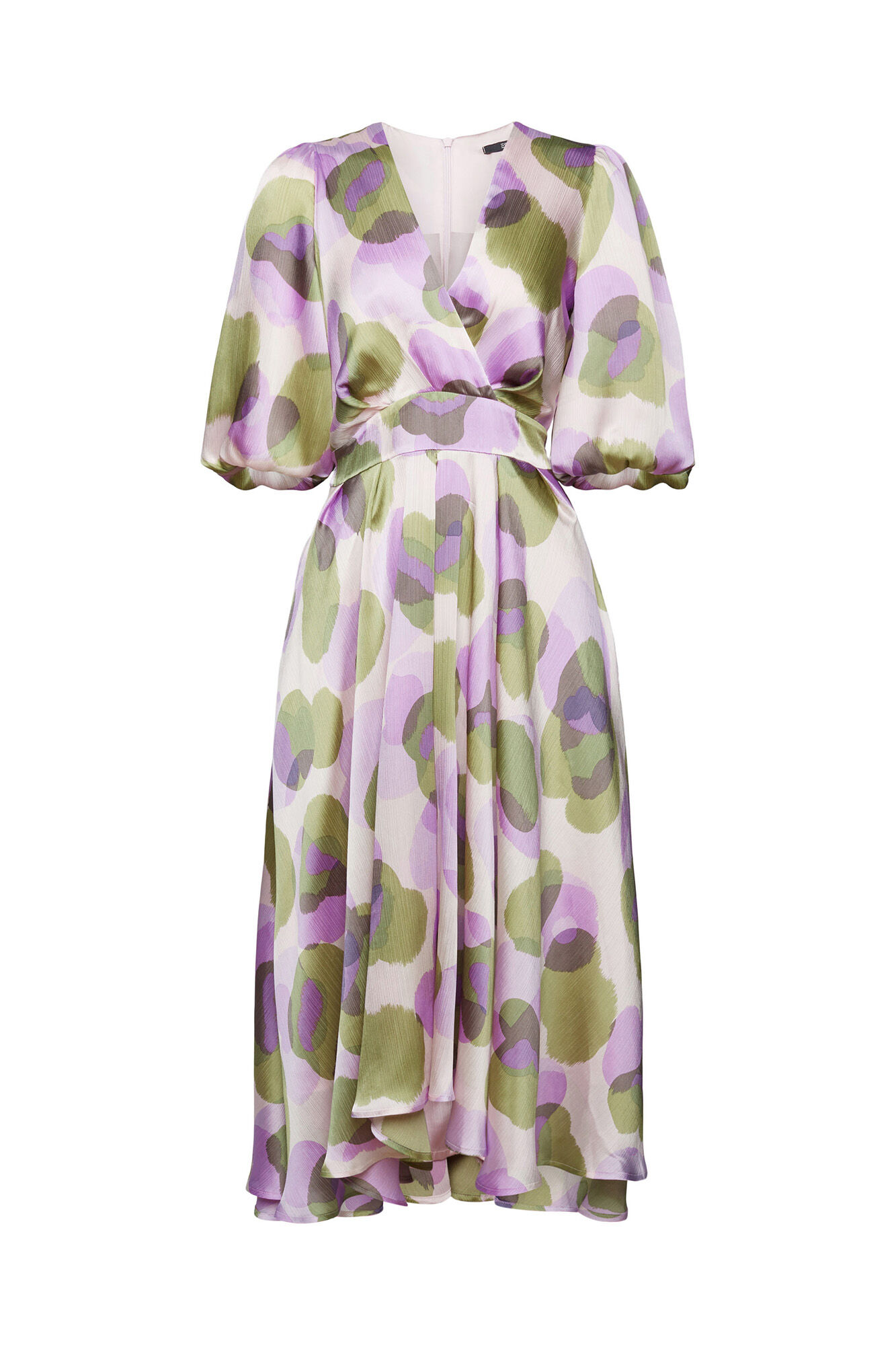 Vestido longo estampado com laço - Multicolorido