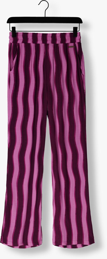 COLOURFUL REBEL paarse colourful rebel wijde broek melody stripes straight pants