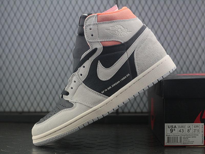 Jordan 1 Retro High Neutral Grey Hyper Crimson