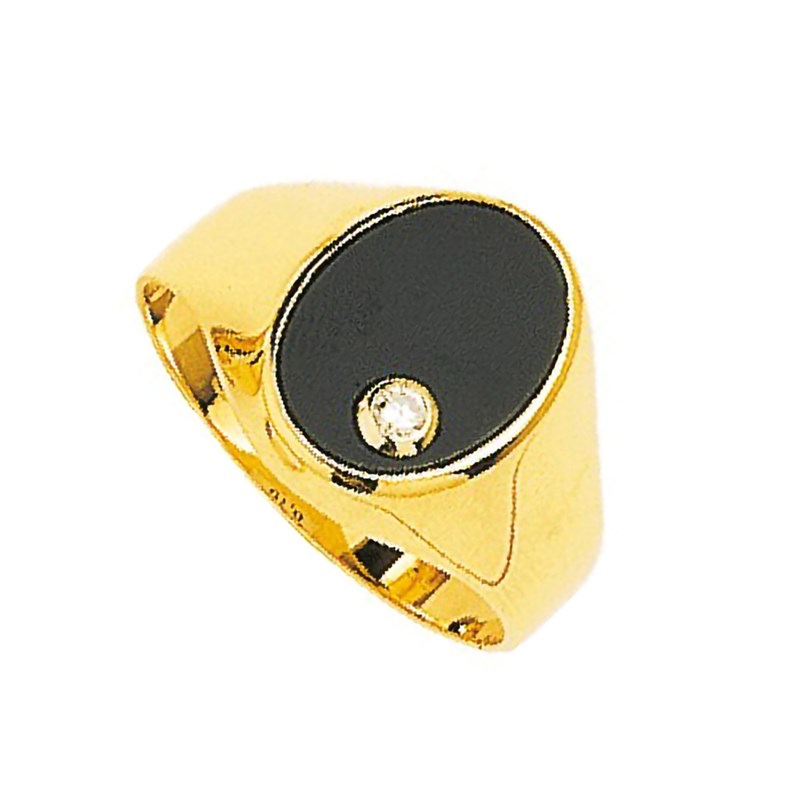 Chevalière homme - onyx - Or 18 Carats